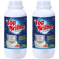 2x Detergente Pó Para Máquina De Lavar Louça Top Brilho Sabão 1Kg