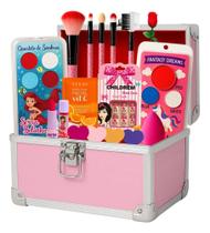 2X Dia Das Crianças Menina Maleta Maquiagem Infantil Complet