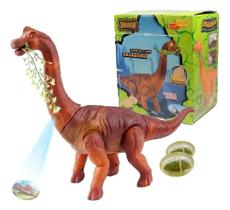 2X Dinossauro Grande Bota Ovo Som Luz E Anda Sozinho Marrom