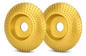 2x Disco Esculpir Debastar Lixar Rebolo 100mm Esmerilhadeira Dourado 2x Disco Esculpir Debastar Lixar Rebolo 100mm Esmerilhadeira Dourado