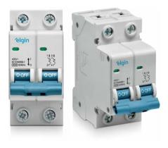 2X Disjuntor Bipolar Duplo Elgin 6A 10A 16A 20A 25 32 40 50