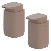 2X Dispenser Saboneteira Sabonete Liquido Ou Aura Marrom