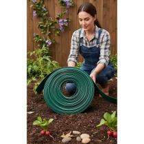 2x Divisor De Canteiros Jardim 10cm X 50m Verde Escuro 2x Divisor De Canteiros Jardim 10cm X 50m Verde Escuro