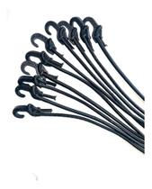 2X Elástico P Bagageiro Regulável Moto/Bike 10Un 1,0Mt Preto