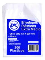 2X Envelope Plástico A4 Ofício Médio 0.12Mm - 4 Furos 200 Un