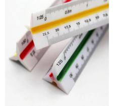 2X Escalimetro Régua Triangular Plástico 30Cm Escalas N 1