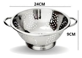 2X Escorredor De Macarrão Massa Aço Inox Utensílios De Cozin 2X Escorredor De Macarrão Massa Aço Inox Utensílios De Cozin