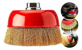 2X Escova De Aço Carbono Tipo Copo 125 Mm Rosca M14 Mtx 7460