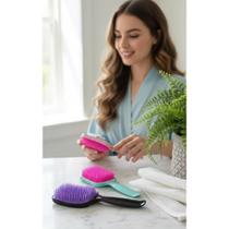 2x Escova Desembaraçante Raquete: Cabelos Sem Nós e Brilhant