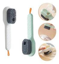 2X Escova Multiuso Com Dispenser Reservatório Limpa Sapatos