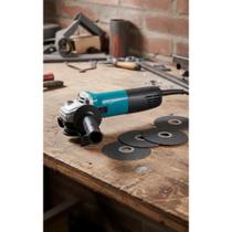 2x Esmerilhadeira 850W 4.1/2" Kit 3 Discos Azul-turquesa