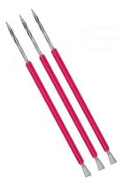2X Espatula Isis Cutelaria Mista De Inox Rosa 3Unid 2X Espatula Isis Cutelaria Mista De Inox Rosa 3Unid
