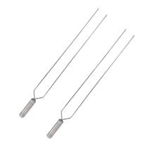 2x Espeto Duplo Inox 70cm Cabo Revestido Alumínio Churrasco 2x Espeto Duplo Inox 70cm Cabo Revestido Alumínio Churrasco