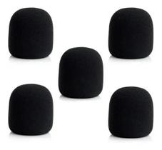 2X Espuma Protetora Para Microfone Preta 5 Unidades 2X Espuma Protetora Para Microfone Preta 5 Unidades