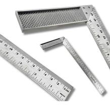 2X Esquadro Aço Inox Com Cabo De Alumínio 12'' 30 Cm - Starf