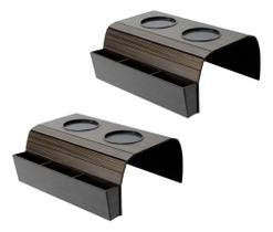 2X Esteira Suporte Porta Copos Braço Sofa Bandeja Kit C/2 Un