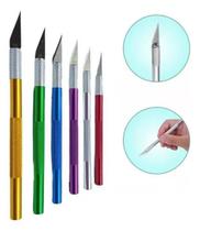 2X Estilete Precisão De Aço Inoxidável Bisturi 5 Lâminas Ref 2X Estilete Precisão De Aço Inoxidável Bisturi 5 Lâminas Ref