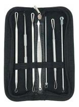 2X Extrator Cravos Espinhas Acne Kit Curetas Inox Com Estojo 2X Extrator Cravos Espinhas Acne Kit Curetas Inox Com Estojo