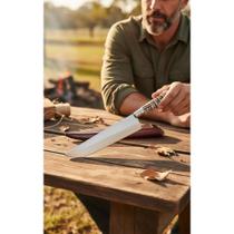 2x Faca Artesanal Churrasco 9" Inox Lâmina Fio Excepcional