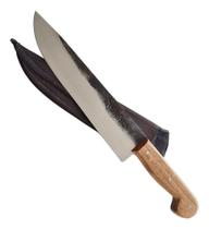 2X Faca Churrasco Artesanal Rustica Carbono Afiada 8 Polegad