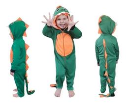 2X Fantasia Dinossauro Infantil Menino Luxo Longo Verde