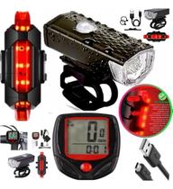 2X Farol Lanterna E Velocimetro Bicicleta Usb Bike Ultra Led 2X Farol Lanterna E Velocimetro Bicicleta Usb Bike Ultra Led