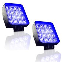 2X Farol Quadrado De Led Azul 16 Led 48W Pulverização Trator - fx automotive