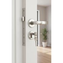 2x Fechadura Porta Madeira Cromada 40mm - Segurança e Estilo