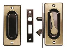 2X Fecho Janela Correr Concha Embutir Latonado Oxidado União