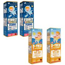 2x Ferrix Ferro + 2x D Trix Vitamina D3 - Kids- Flora Nativa