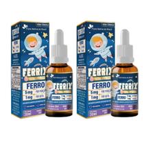 2x Ferrix Kids (Ferro 5mg/porção) 30ml Sabor Uva Flora Nativa