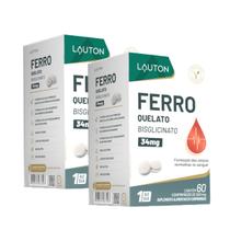 2x Ferro Quelato Bisglicinato 34mg Lauton 60 Cápsulas