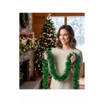 2x Festão Natal Verde 6un 2m x 8cm: Decoração Luxo 2x Festão Natal Verde 6un 2m x 8cm: Decoração Luxo