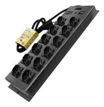 2X Filtro Linha Régua 12 Tomadas 10A Certificado Preto