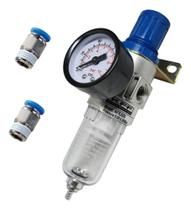 2X Filtro Regulador Ar Compressor 1/4 Completo Com Conexões 2X Filtro Regulador Ar Compressor 1/4 Completo Com Conexões
