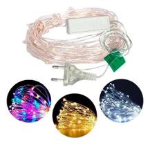 2X Fio Fada Cordão De Luz Led Cores Natal 10M 100 Leds Tomad 2X Fio Fada Cordão De Luz Led Cores Natal 10M 100 Leds Tomad