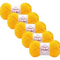 2X Fio Ideal Para Artesanato - Kit 5 Novelos Lã Mollet 40G