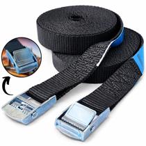 2x Fita Cinta Presilha Zamac 600kg 5 Metros Amarração de Carga Rack Moto Carro Prancha Mordente