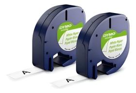 2x Fita Dymo 91200t 10697 Letratag Rotulador Compatível 12mm Branco Letra Preta 2x Fita Dymo 91200t 10697 Letratag Rotulador Compatível 12mm Branco Letra Preta