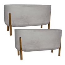 2X Floreira Decore 66 (36L) Cor Cimento Queimado JAPI