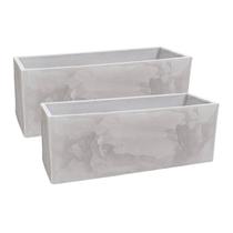 2X Floreira Flat 67 (17L) Cor Cimento Queimado JAPI 2X Floreira Flat 67 (17L) Cor Cimento Queimado JAPI