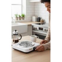 2x Fogão Elétrico Portátil 1000W 110V Branco Compacto