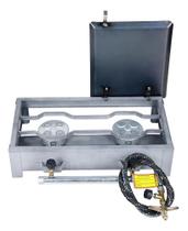 2X Fogão Fogareiro 1/2 Meia Chapa Caminhoneiro Pintado 2 Boc 2X Fogão Fogareiro 1/2 Meia Chapa Caminhoneiro Pintado 2 Boc