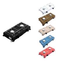 2X Fogão Portátil 2 Bocas Camping Camper Cores Variáveis