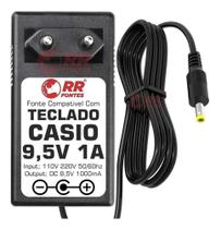 2X Fonte 9,5V 1A Para Piano Teclado Casio Sa-46 Sa-47 Sa-76