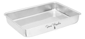 2X Forma Assadeira Bolo Torta Retangular N 3 Alumínio A30