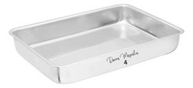 2X Forma Assadeira Bolo Torta Retangular N 4 Alumínio A31 2X Forma Assadeira Bolo Torta Retangular N 4 Alumínio A31