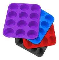 2X Forma Cupcake Silicone 12 Cavidades Petit Gateau Empada