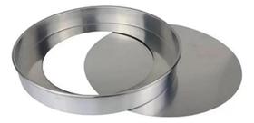 2X Forma De Torta 20 X 5 Cm Fundo Removível Cor Cinza