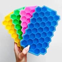 2X Forma Gelo Silicone Colmeia Garrafa Com Tampa 37 Cavidade